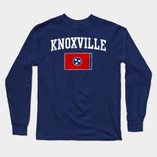 Knoxville Tennessee Flag Vintage Distressed Long Sleeve T-Shirt